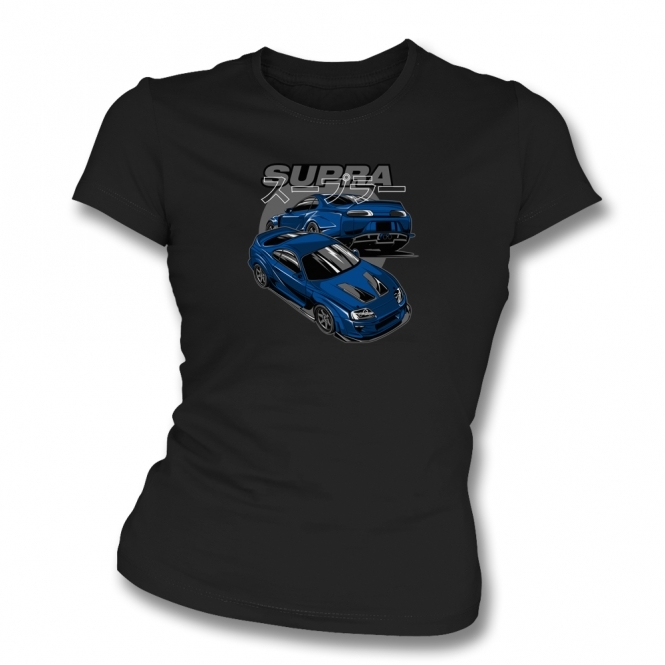 Toyota Supra (Blue Car) Womens Slim Fit T-Shirt