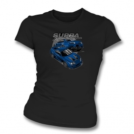 Toyota Supra (Blue Car) Womens Slim Fit T-Shirt