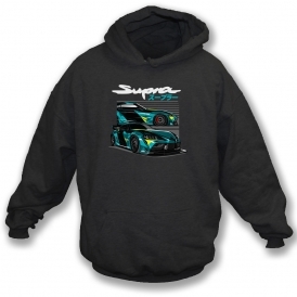 Toyota Supra (Green Car) Kids Hooded Sweatshirt