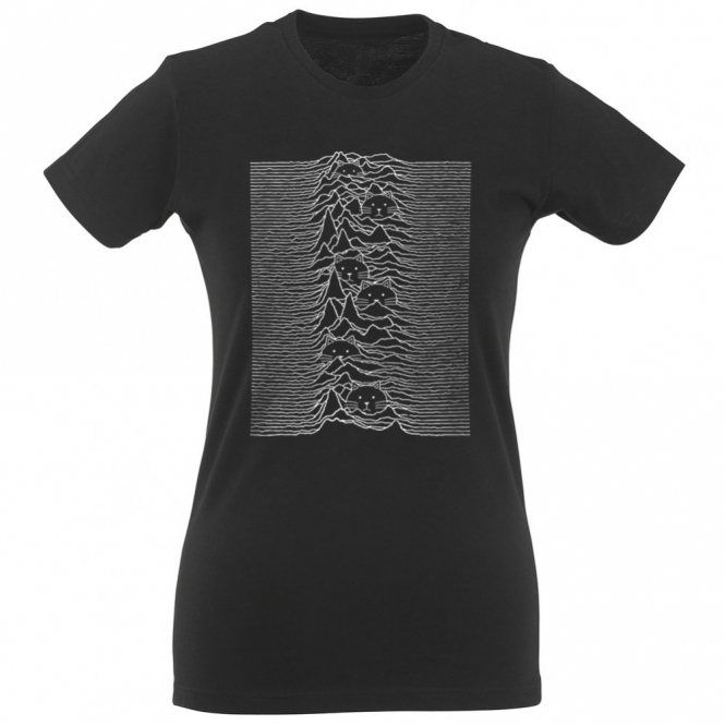 Unknown Pleasures Cat Organic Womens Slim Fit T-Shirt