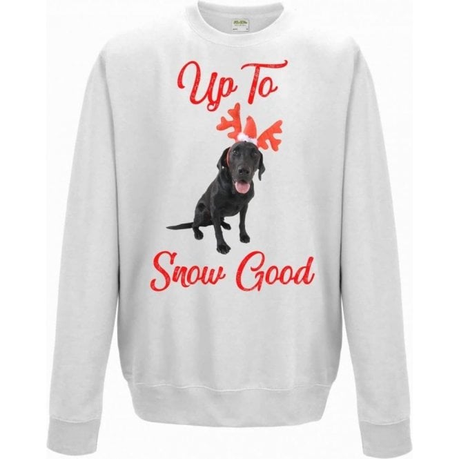 Up To Snow Good (Black Labrador) Kids Christmas Jumper