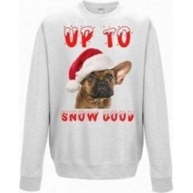 Up To Snow Good (Bulldog) Kids Christmas Jumper