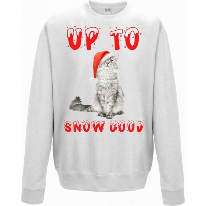 Up To Snow Good (Cat) Kids Christmas Jumper