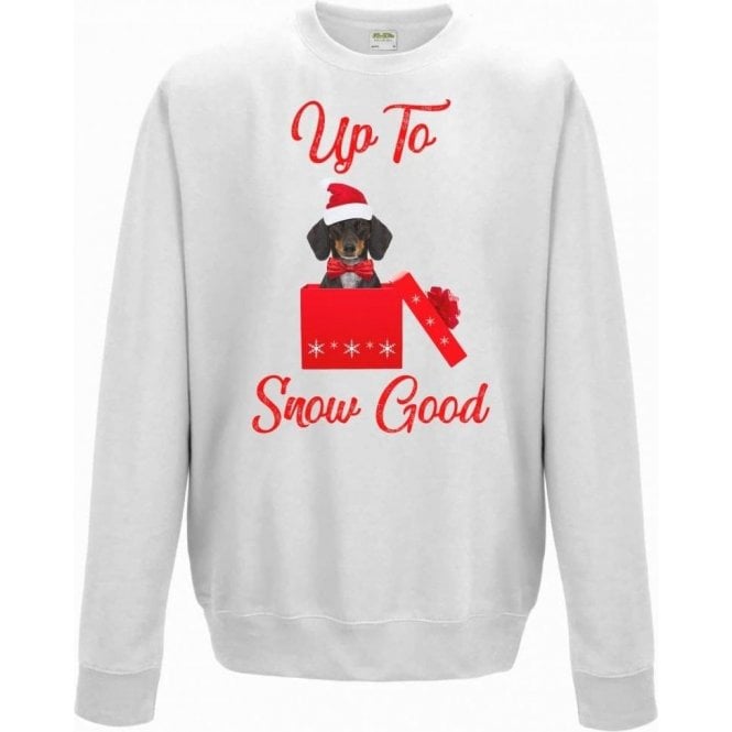 Up To Snow Good (Dachshund) Kids Christmas Jumper