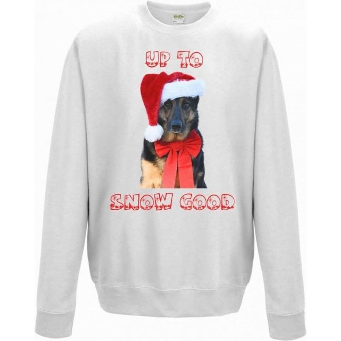 Up To Snow Good (German Shepherd) Kids Christmas Jumper