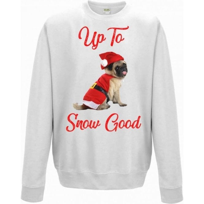 Up To Snow Good (Pug) Kids Christmas Jumper