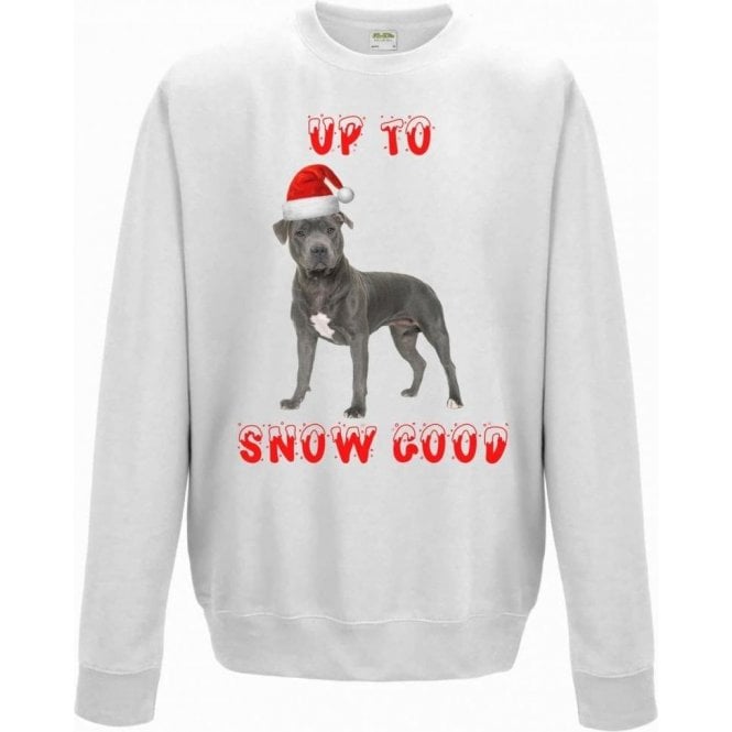 Up To Snow Good (Staffordshire Pitbull Terrier) Kids Christmas Jumper