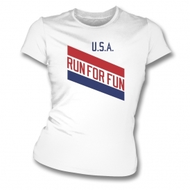 USA Run For Fun (As Worn By Freddie Mercury, Queen) Organic Womens Slim Fit T-Shirt