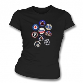 Vintage Mod Badges Womens Slim Fit T-Shirt