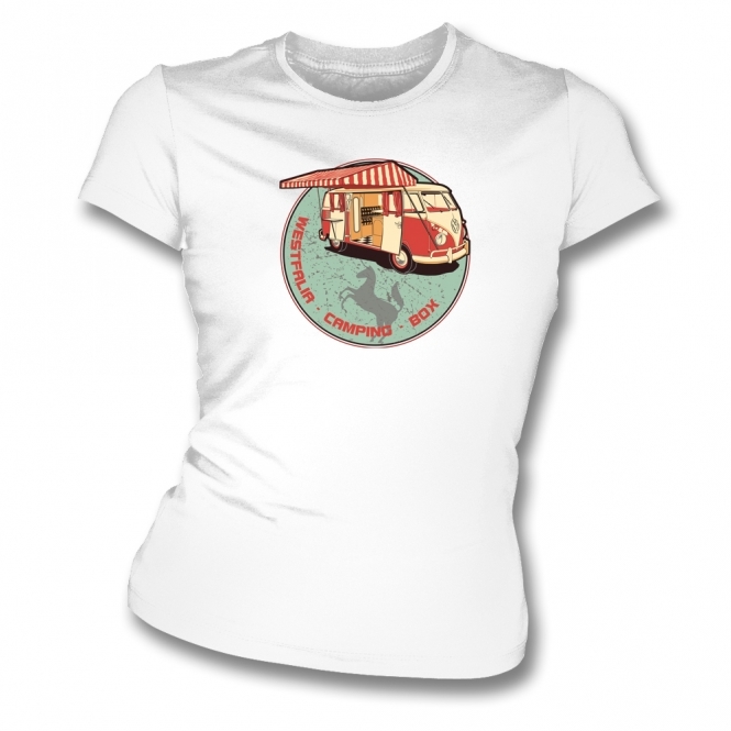 VW Camper - Camping Womens Slim Fit T-Shirt