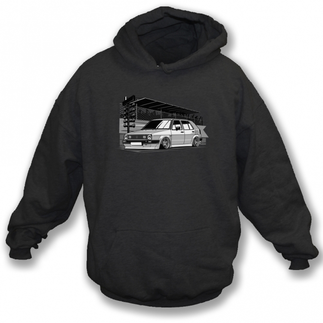 VW Golf MK2 (Drag Strip) Kids Hooded Sweatshirt