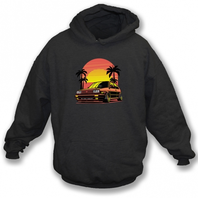 VW Golf MK2 (Miami Style) Hooded Sweatshirt