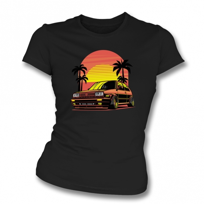 VW Golf MK2 (Miami Style) Womens Slim Fit T-Shirt