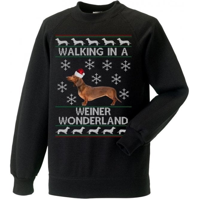 Walking In A Weiner Wonderland Kids Christmas Jumper