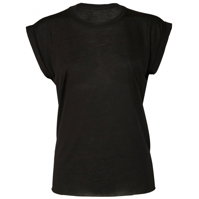 Women's Flowy Muscle T-Shirt With Rolled Cuff