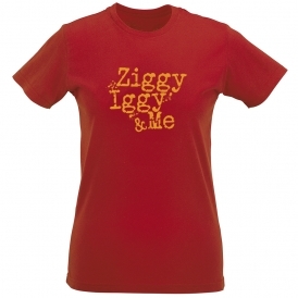Ziggy, Iggy & Me Red Womens Slim Fit T-Shirt